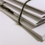 White Paper Folders With Black Tie